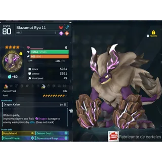 Blazamut Ryu ( God Roll ⚡ ) ( MAXED OUD 💯 ) ( hidden power unlocked 🔥 )