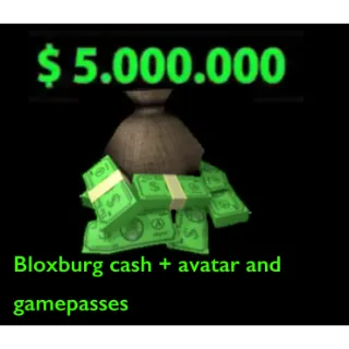 BLOXBURG ACCOUNT| 5m bucks + passes