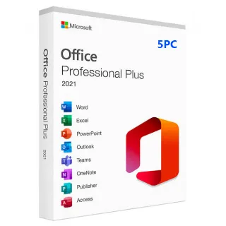 Microsoft Office 2021 Professional Plus Retail Online or Phone Activation License Code for 5PC - (Global) 