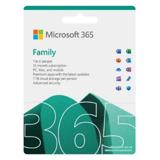 Microsoft Office 365 Family (PC/Mac) - (6 Devices, 1 Year) - Microsoft Key - GLOBAL