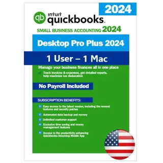 QuickBooks Desktop Pro Plus 2024 – License Key - US Version (Mac) for 1 User