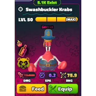 Spongebob Tower Defense | Swashbuckler Krabs