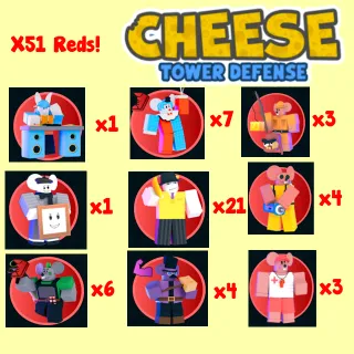 51 Red Tiers - Cheese Tower Defense