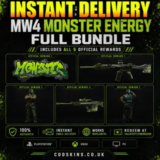 SET (5 CODES) OF CALL OF DUTY: MODERN WARFARE 4 MONSTER ENERGY 