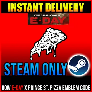 GOW Gears Of War E Day Code Card Prince Street Pizza - In Game Emblem STEAM FAST