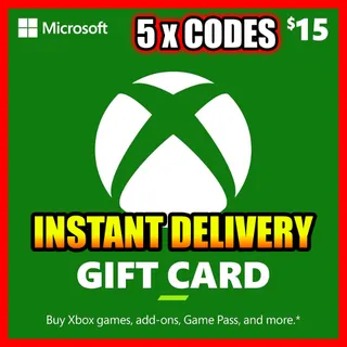 $15.00 USD Xbox Gift Card US 15 x 5 = $75