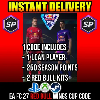 EA SPORTS FIFA FC 27 Red Bull Wings Code | 250 Season Points XP + Loan + Kits