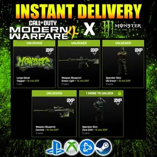 MW4 SET (5 CODES) OF CALL OF DUTY: MODERN WARFARE 4 MONSTER ENERGY 