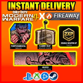 COD MW4 Modern Warfare 4 Code x Fireaway Pizza / Spiced Out Set Emblem, CC, 2XP✅