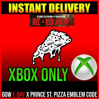 Gears Of War GOW E Day Emblem Code Card x Prince Street Pizza - XBOX GLOBAL