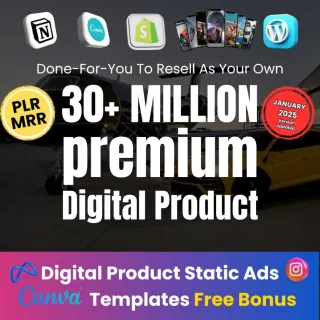 30+ Million Digital Products Bundle Resell MRR PLR, Digital Downloads, passive income,