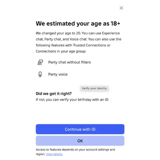 Roblox 18-20 Age Group Account With Voice Chat