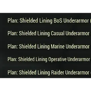 SHIELDED UNDERARMOR PLANS 5X