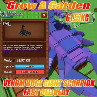 VENOM HUGE GIANT SCORPION weight : 61.57kg  AGE : 100