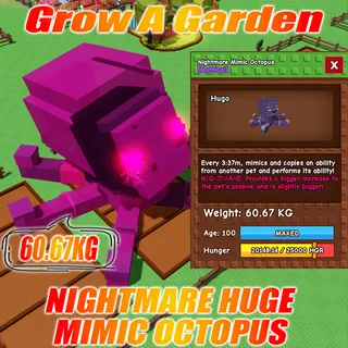 Nightmare Huge Mimic Octopus 60.67KG Age : 100 15s with Toy 3:37mins without Toy