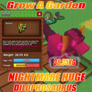 NIGHTMARE HUGE DILOPHOSAURUS WEIGHT : 38.95KG AGE : 100