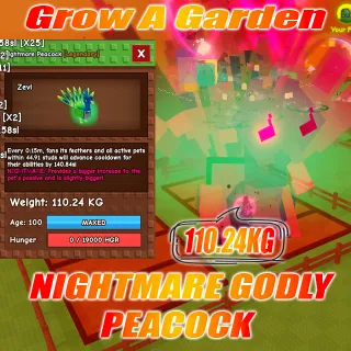 Nightmare GODLY / COLLOSAL Peacock age :100 weight : 110.24kg 15 second No Toy