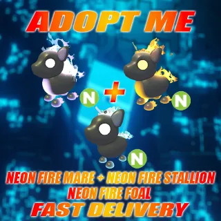 NEON FIRE MARE + NEON FIRE STALLION + NEON FIRE FOAL