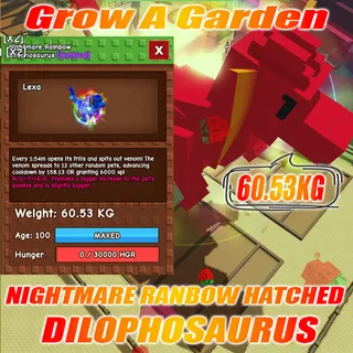 Nightmare RAINBOW HATCHED Huge DILOPHOSAURUS  60.53KG Age : 100 1min with Toy