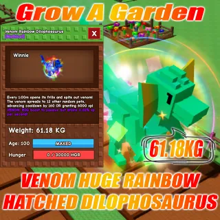 VENOM RAINBOW HATCHED Huge DILOPHOSAURUS  61.18KG Age : 100 1min cd