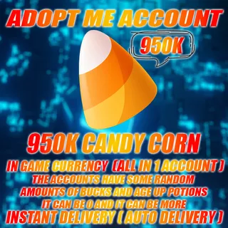 950K CANDY CORN + RANDOM AGE UP POTIONS AND BUCKS (ALL IN 1 ACCOUNT)