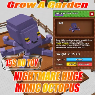 HYPERHUNGER Huge Mimic Octopus 71.15KG Age : 100 15s no Toy