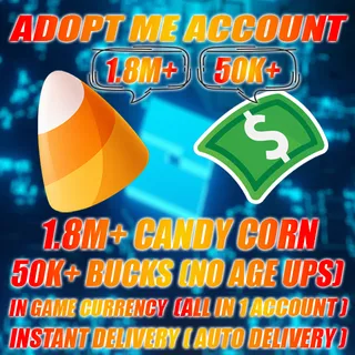 1.8M+ CANDY CORN + 50K+ BUCKS (NO AGE UPS) (ALL IN 1 ACCOUNT)