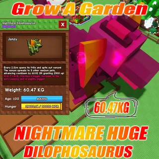 NIGHTMARE HUGE DILOPHOSAURUS WEIGHT : 60.47KG AGE : 100