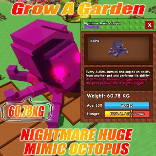 Nightmare Huge Mimic Octopus 60.78KG Age : 100 15s with Toy 3:37mins without Toy
