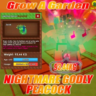 Nightmare Godly / Collosal Peacock age :100 weight : 93.44kg 15 second