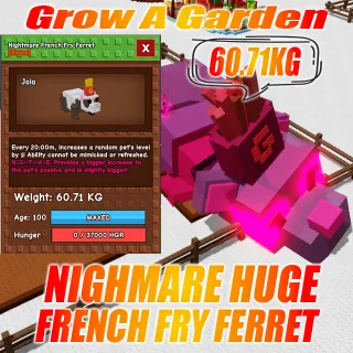 NIGHTMARE HUGE French Fry Ferret : 60.71KG AGE : 100 20mins cd