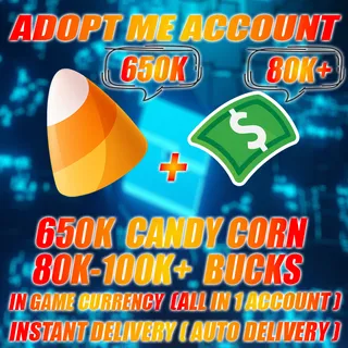 650K CANDY CORN + 80K-100K+ BUCKS (NO AGE UPS) (ALL IN 1 ACCOUNT)