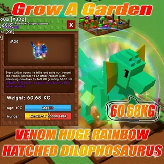 VENOM RAINBOW HATCHED Huge DILOPHOSAURUS  60.68KG Age : 100 1min with Toy