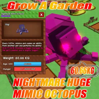 Nightmare Huge Mimic Octopus 60.66KG Age : 100 15s with Toy 3:37mins without Toy