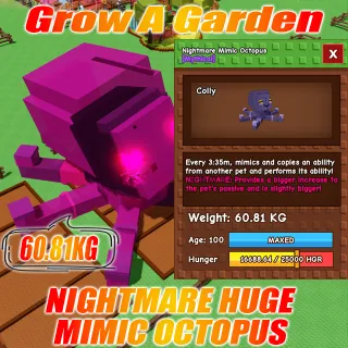 Nightmare Huge Mimic Octopus 60.81KG Age : 100 15s with Toy 3:37mins without Toy