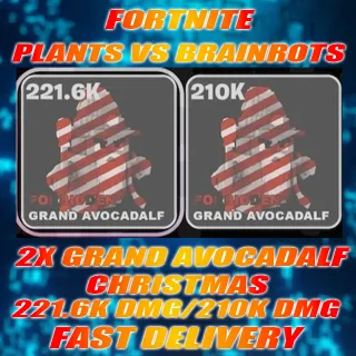 2X Grand Avocadalf-Christmas  221.6K DMG/210K DMG From Fortnite Plants vs Brainrots