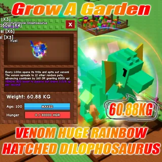 VENOM RAINBOW HATCHED Huge DILOPHOSAURUS  60.88KG Age : 100 1min cd