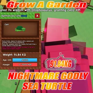 Nightmare GODLY / COLLOSAL Sea Turtle age :100 weight : 91.84kg 20 second cool down no Toy