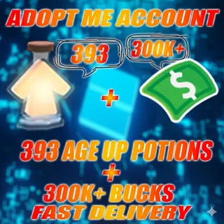 393 Age Up potions + 300k+ Bucks Adopt me Account
