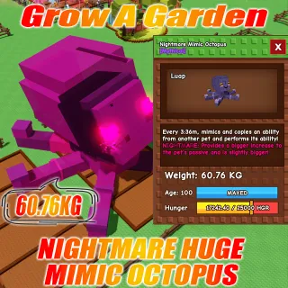 Nightmare Huge Mimic Octopus 60.76KG Age : 100 15s with Toy 3:37mins without Toy