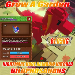 Nightmare RAINBOW HATCHED Huge DILOPHOSAURUS  61.05KG Age : 100 1min with Toy
