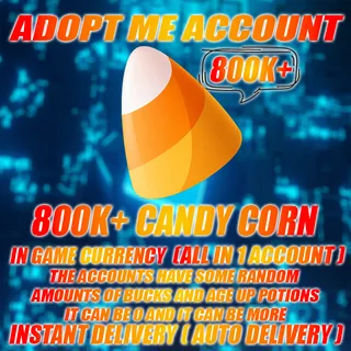 800K CANDY CORN + RANDOM AGE UP POTIONS AND BUCKS (ALL IN 1 ACCOUNT)