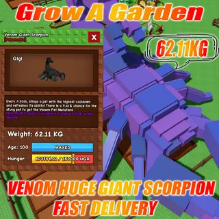 VENOM HUGE GIANT SCORPION weight : 62.11kg  AGE : 100 [ Very Rare Weight ]