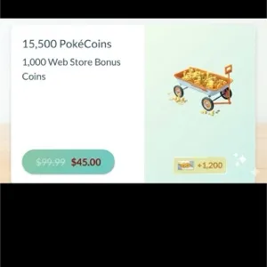 Pokemon Go ‼️15,600 coins‼️for $45