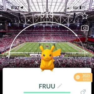 Pokemon Go - Shiny NFL Arizona Cardinals Pikachu (XL MALE)