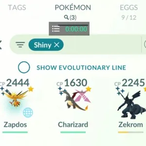 Pokemon Go Bundle - Shiny PokePark Zapdos, Shiny gigantamax Charizard, Shiny Zekrom