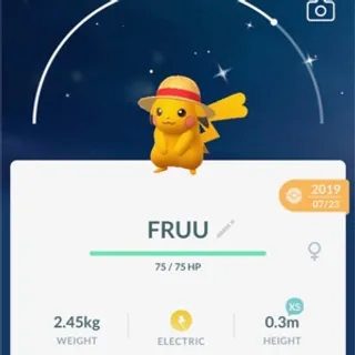 Pokemon go ✨ SHINY LUFFY straw hat Pikachu ✨