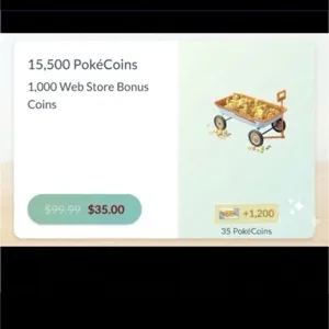 Pokemon Go ‼️15,600 coins‼️for $35