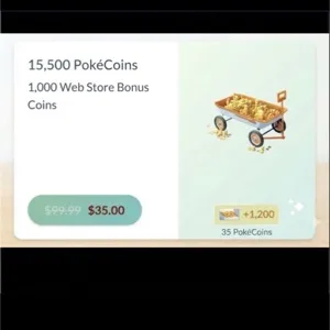 Pokemon Go ‼️15,600 coins‼️for $35