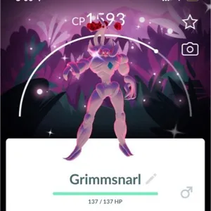 Pokemon Go - Shiny Gigantamax Grimmsnarl go wild background